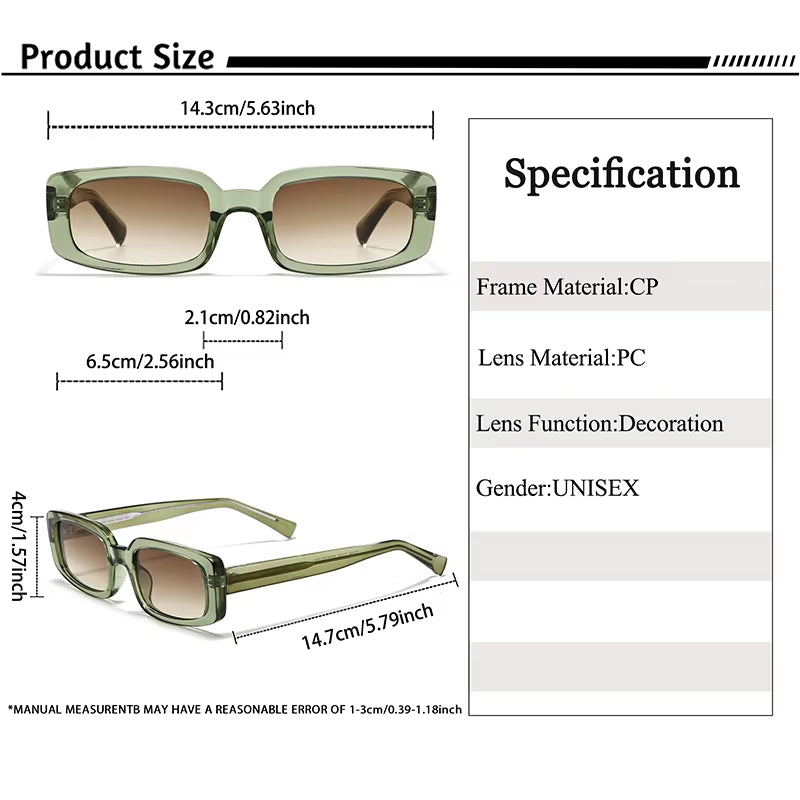 Fashion Squaresunglasses Men Punk Design Sun Glasses Woman Summer Outdoor Travel Beach Ideal Choice for Gifts