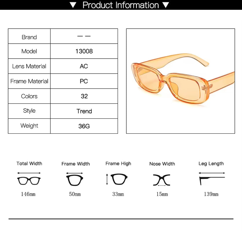SUNPOLY 2025 Metal Hinge Full Frame Sun Glasses Rectangle Plastic Vintage Retro Style Women Sunglasses