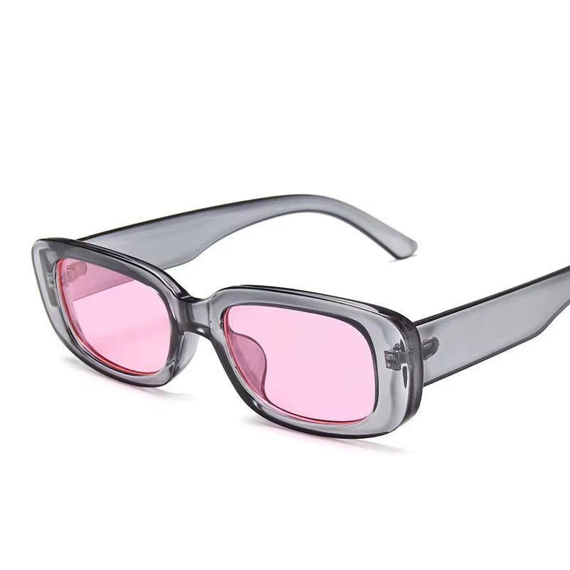 SUNPOLY 2025 Metal Hinge Full Frame Sun Glasses Rectangle Plastic Vintage Retro Style Women Sunglasses