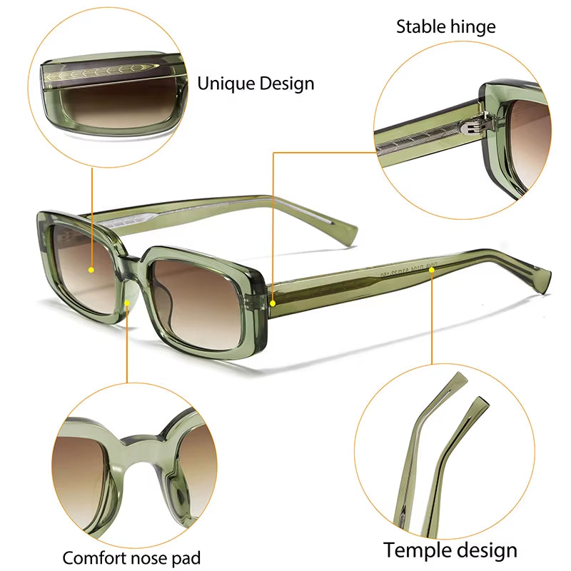 Fashion Squaresunglasses Men Punk Design Sun Glasses Woman Summer Outdoor Travel Beach Ideal Choice for Gifts